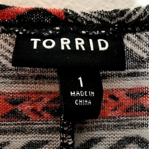 EUC Torrid Women's 1X Geo Print Hacci Knit Dolman Boho Cardigan Lightweight Top - Picture 4 of 13